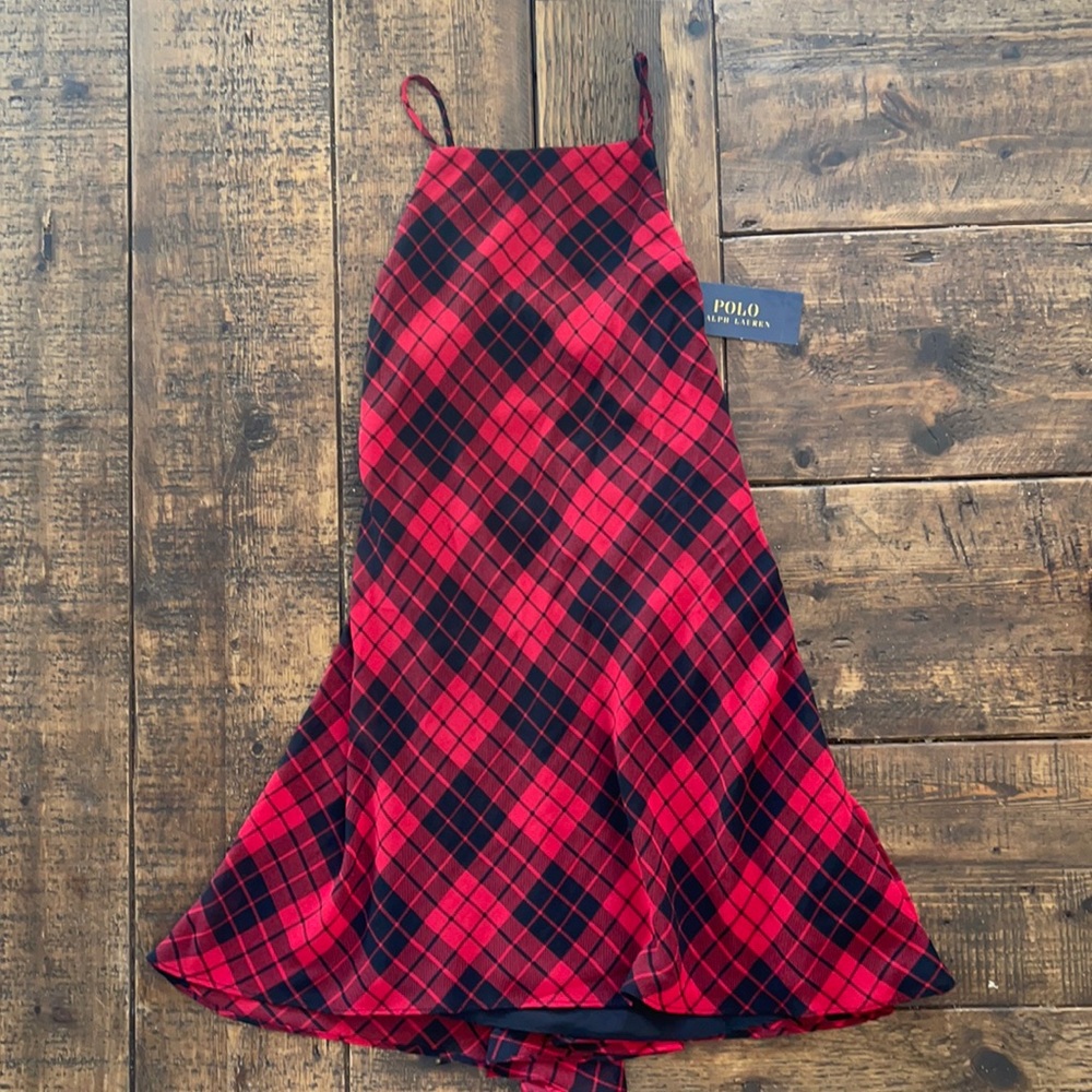 RALPH LAUREN Polo- NWT Holiday tartan / plaid red dress. Size 7